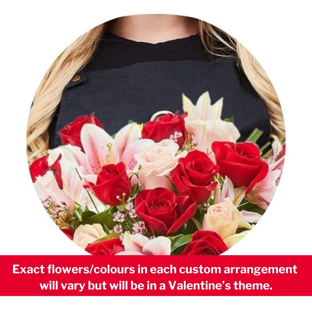 Impress for Valentine's Florist's Choice Arrangement: colours and flowers vary